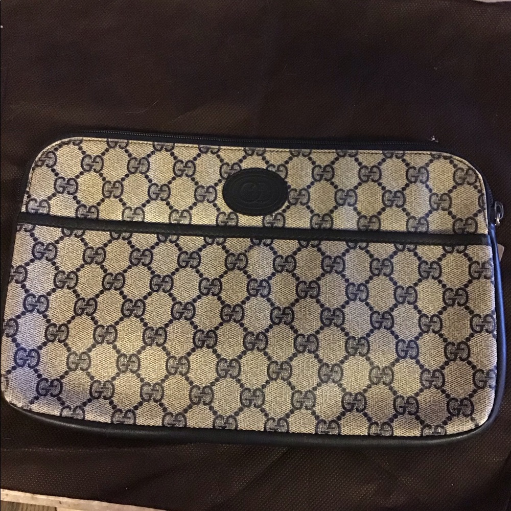 Authentic Gucci Cream and Black Clutch
